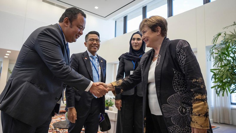 Gubernur Bank Indonesia, Perry Warjiyo, dalam rangkaian pertemuan lanjutan dengan investor global pada IMF Spring Meetings Selasa (14/4). (Dok BI)