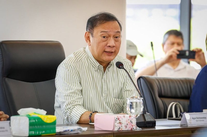 Kepala Otorita Ibu Kota Nusantara Basuki Hadimuljono menerima kunjungan Agus Martowardojo di Nusantara, Kalimantan Timur. (Instagram/basukihadimuljono)