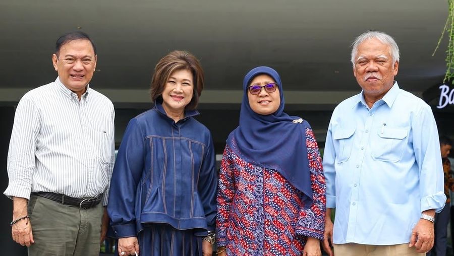 Kepala Otorita Ibu Kota Nusantara Basuki Hadimuljono menerima kunjungan Agus Martowardojo di Nusantara, Kalimantan Timur. (Instagram/basukihadimuljono)