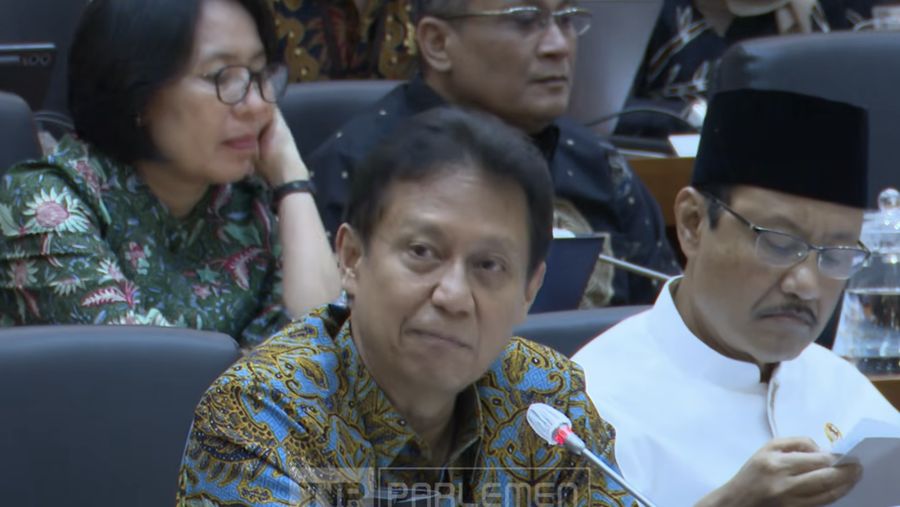 Menteri Kesehatan, Budi Gunadi Sadikin saat mengikuti rapat kerja dengan Komisi IX DPR RI di Jakarta, Rabu (1/4/2026). (Tangkapan Layar Youtube/DPR RI)