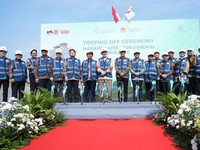 WIKA Topping Off Pembangunan RSJPD Harapan Kita-Tokushukai