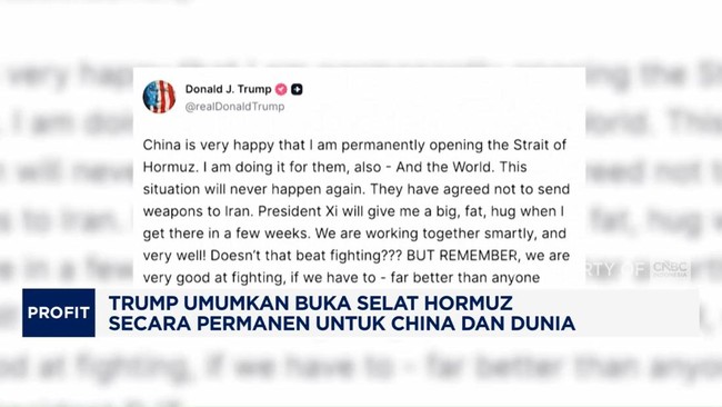 Video: Trump Umumkan Buka Selat Hormuz Demi China dan Dunia