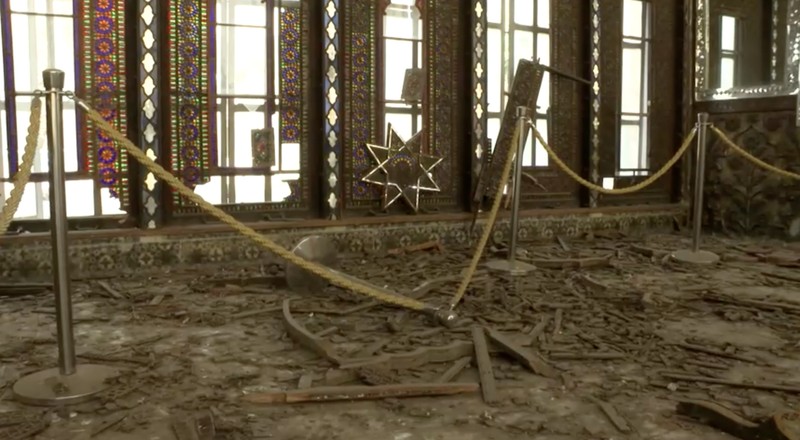 Istana Golestan yang terdaftar sebagai Situs Warisan Dunia UNESCO di Teheran dan kompleks Sa'dabad termasuk di antara situs-situs yang rusak. (Reuters TV)