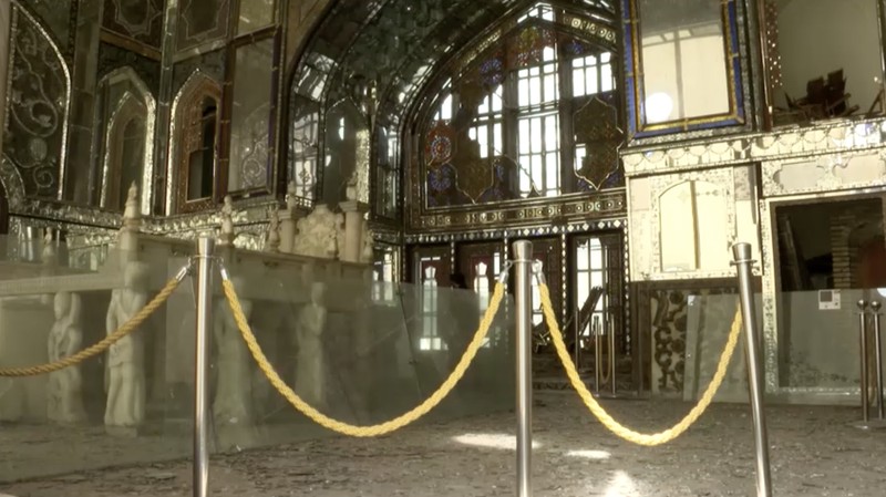 Istana Golestan yang terdaftar sebagai Situs Warisan Dunia UNESCO di Teheran dan kompleks Sa'dabad termasuk di antara situs-situs yang rusak. (Reuters TV)