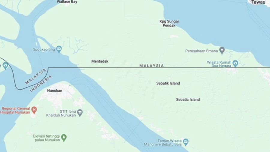Peta Pulau Sebatik  (Tangkapan Layar Google Maps)