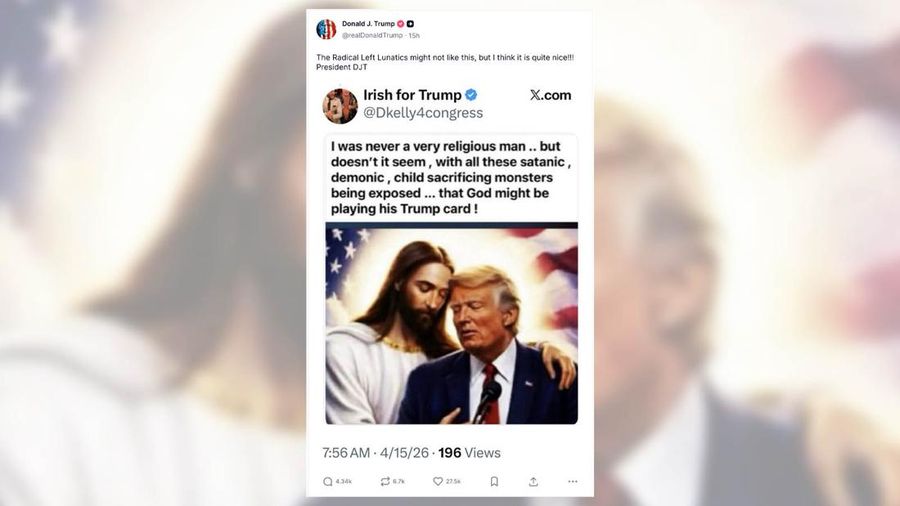 Presiden AS Donald Trump mengunggah gambar dirinya bersama Yesus di tengah kritik pemerintahannya terhadap Paus yang terus berlanjut. (Truthsocial/realDonaldTrump)