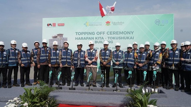 PTPP Lakukan Topping Off Proyek RSJPD Harapan Kita - Tokushukai