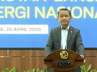 Konferensi Pers Penemuan Gas Raksasa di Kutai Perkuat Cadangan Energi Nasional, Senin (20/4/2026). (Tangkapan layar ESDM)