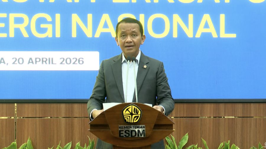 Konferensi Pers Penemuan Gas Raksasa di Kutai Perkuat Cadangan Energi Nasional, Senin (20/4/2026). (Tangkapan layar ESDM)