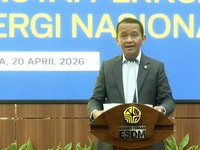 Konferensi Pers Penemuan Gas Raksasa di Kutai Perkuat Cadangan Energi Nasional, Senin (20/4/2026). (Tangkapan layar ESDM)