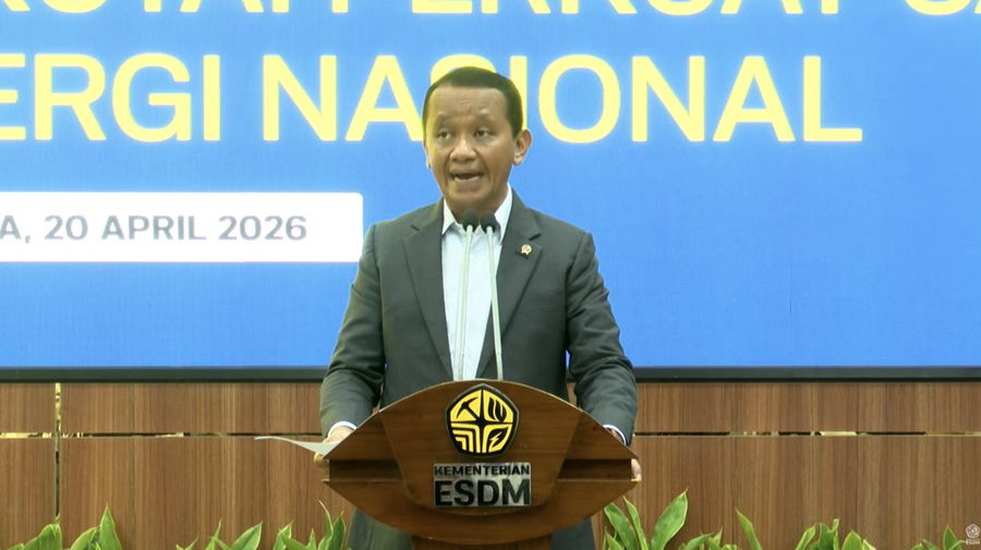 Konferensi Pers Penemuan Gas Raksasa di Kutai Perkuat Cadangan Energi Nasional, Senin (20/4/2026). (Tangkapan layar ESDM)