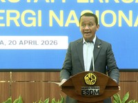 Konferensi Pers Penemuan Gas Raksasa di Kutai Perkuat Cadangan Energi Nasional, Senin (20/4/2026). (Tangkapan layar ESDM)
