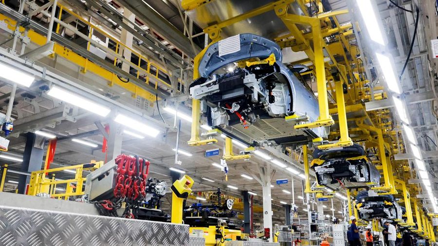 Pabrik mobil listrik BYD. (REUTERS/Rafael Martins/File Photo)