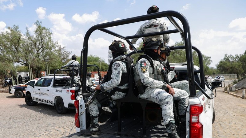 Aksi penembakan terjadi di situs arkeologi Teotihuacan di Meksiko. Satu orang wanita yang merupakan warga Kanada tewas dan empat orang lainnya terluka, Selasa (21/4/2026). (REUTERS/Luis Cortes)