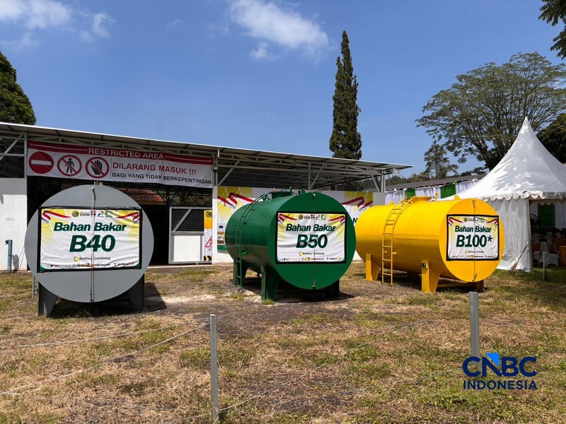 Uji kandungan campuran bahan bakar B50, di Wisma Balitsa, Lembang, Jawa Barat. Selasa (21/4/2026). (CNBC Indonesia/Firda Dwi Muliawati)