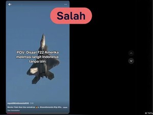 Cek Fakta: Klaim F-22 AS Masuk Wilayah RI Tanpa Izin