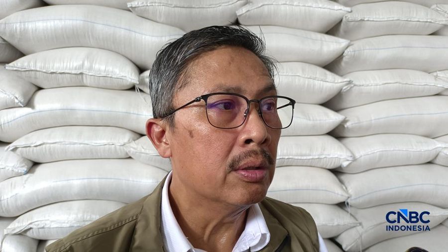 Direktur Pengadaan Bulog, Prihasto Setyanto saat ditemui di gudang JDP Karawang 1 Logistic Park, Jawa Barat, Kamis (23/4/2026). (CNBC Indonesia/Martyasari Rizky)