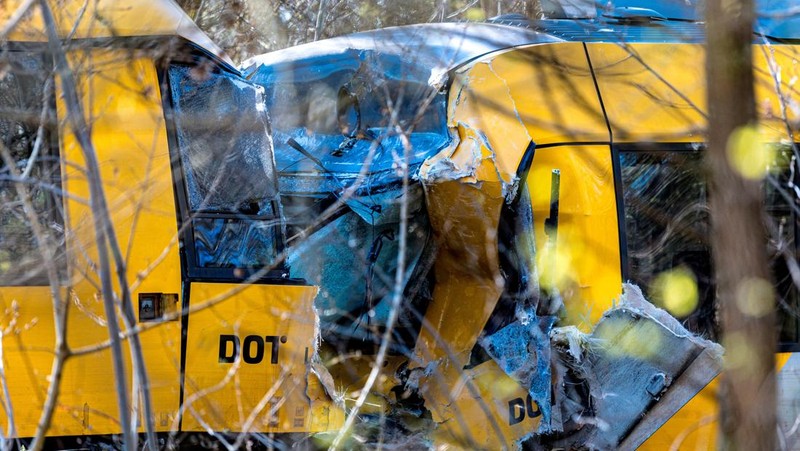 Dua kereta api bertabrakan antara Hilleroed dan Kagerup di Isteroedvejen, Kamis, 23 April 2026.