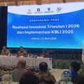 Realisasi InvestasiTriwulan 1 2026 dan Implementasi KBLI 2025 di Jakarta, Kamis (23/4/2026). (CNBC Indonesia/Robertus Andrianto Serin)