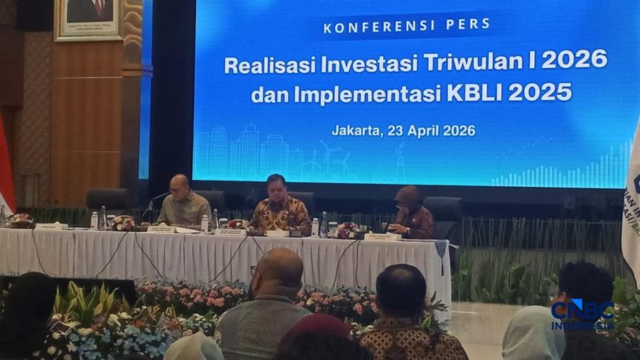 Realisasi InvestasiTriwulan 1 2026 dan Implementasi KBLI 2025 di Jakarta, Kamis (23/4/2026). (CNBC Indonesia/Robertus Andrianto Serin)