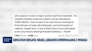 Gencatan Senjata Israel-Lebanon Diperpanjang 3 Minggu