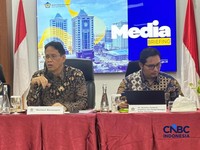 Menteri Keuangan (Menkeu), Purbaya Yudhi Sadewa saat dalam media Briefing di Jakarta, Jumat (24/4/2026). (CNBC Indonesia/Zahwa Madjid)