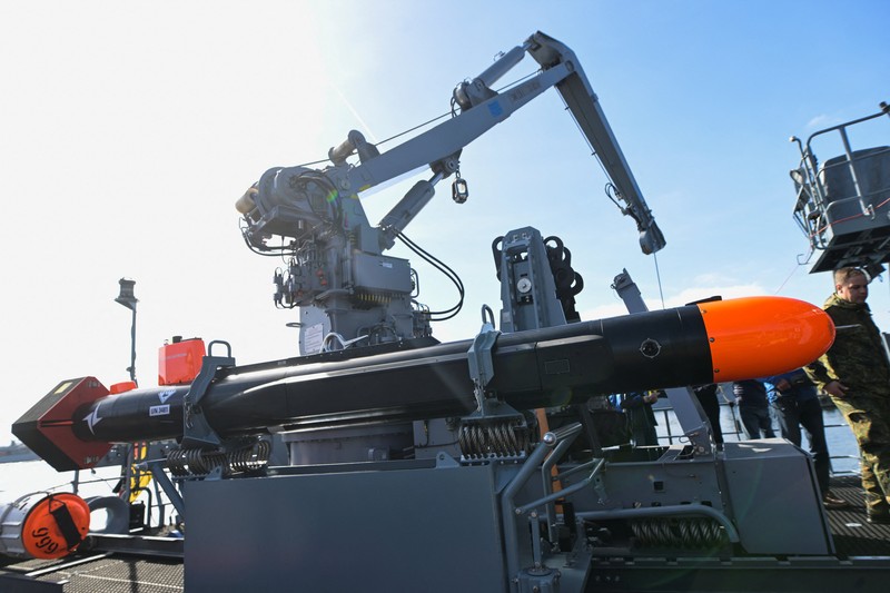 Pemandangan umum kapal-kapal di pangkalan Angkatan Laut Jerman di Kiel, Jerman, 23 April 2026. (REUTERS/Fabian Bimmer)