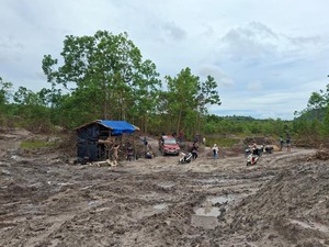 Polisi Tertibkan Tambang Timah di Hutan Produksi Bangka