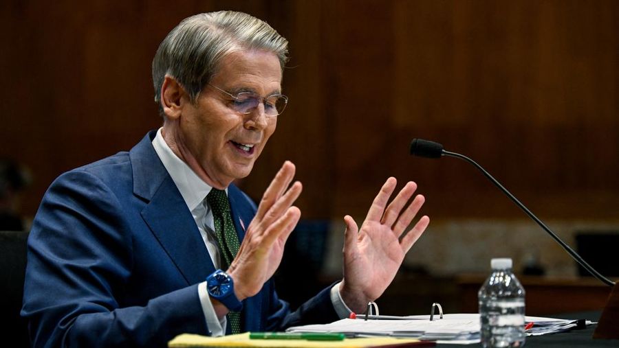 Menteri Keuangan AS Scott Bessent menghadiri sidang Subkomite Alokasi Anggaran Senat untuk Layanan Keuangan dan Pemerintahan Umum mengenai permintaan anggaran Presiden Trump untuk tahun fiskal 2027 di Capitol Hill di Washington, D.C., AS, 22 April 20