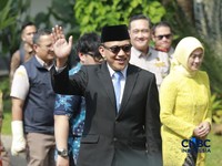 Abdul Kadir Karding tib di Istana Negara, Jakarta, Senin (27/4/2026). (CNBC Indonesia/Muhammad Sabki)