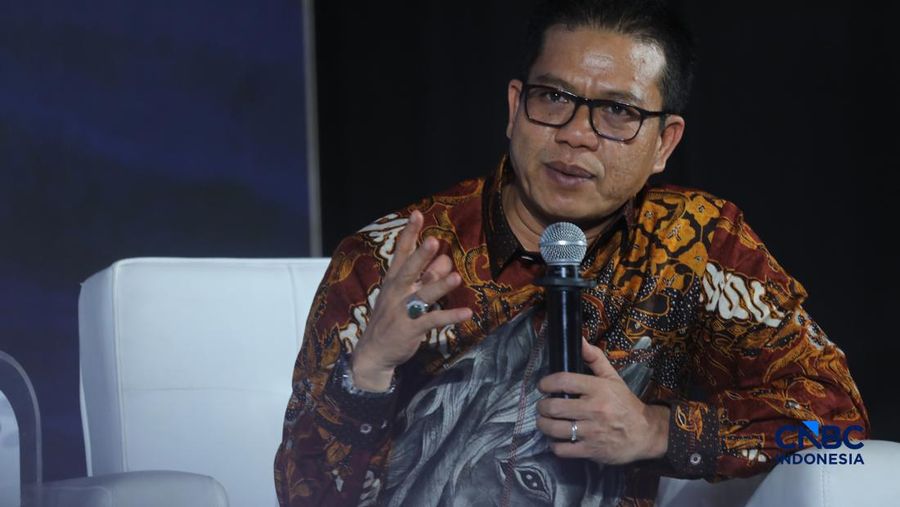 Bupati Kabupaten Bandung, Dadang Supriatna dalam acara CNBC Indonesia Food Summit 2026, di Menara Bank Mega, Jakarta, Senin, (27/4/2026). (CNBC Indonesia/Tri Susilo)