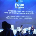 Deputi Bidang Koordinasi Ketenagakerjaan dan Kemanan Pangan, Nani Hendiarti memberi pemaparan dalam acara CNBC Indonesia Food Summit 2026, di Menara Bank Mega, Jakarta, Senin, 27/4. (CNBC Indonesia/Tri Susilo)