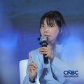 Director of Public Policy, Government Affairs & Corporate Communications PepsiCo, Gabrielle Angriani Johny  memberi pemaparan dalam acara CNBC Indonesia Food Summit 2026, di Menara Bank Mega, Jakarta, Senin, 27/4. (CNBC Indonesia/Tri Susilo)