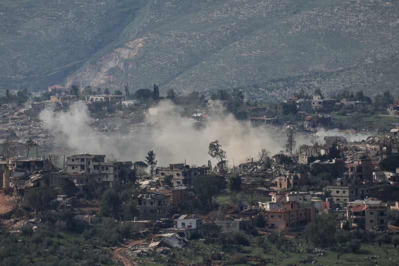 Smoke rises in Lebanon following an Israeli strike, as seen from the Israeli side of the Israel-Lebanon border, in northern Israel, April 26, 2026. REUTERS/Shir Torem