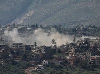 Smoke rises in Lebanon following an Israeli strike, as seen from the Israeli side of the Israel-Lebanon border, in northern Israel, April 26, 2026. REUTERS/Shir Torem