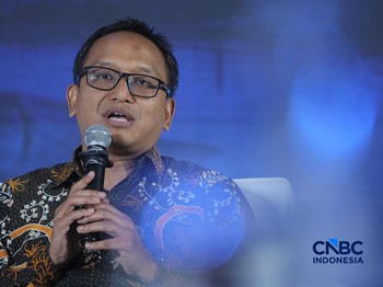 Kepala Biro Perencanaan KKP, Andy Artha Donny Oktopura sebagai dalam acara CNBC Indonesia Food Summit 2026, di Menara Bank Mega, Jakarta, Senin, 27/4. (CNBC Indonesia/Tri Susilo)