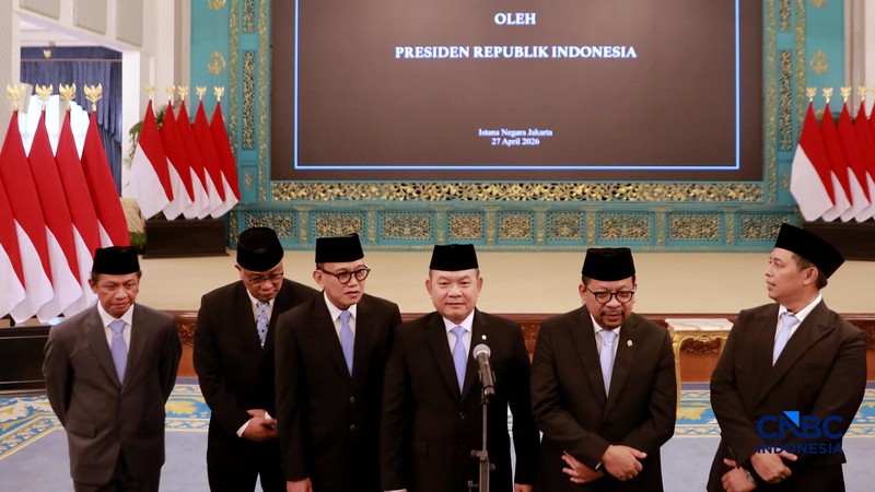 Pelantikan Pejabat Negara/Pemerintah oleh Presiden RI Prabowo Subianto. (CNBC Indonesia/Muhammad Sabki)