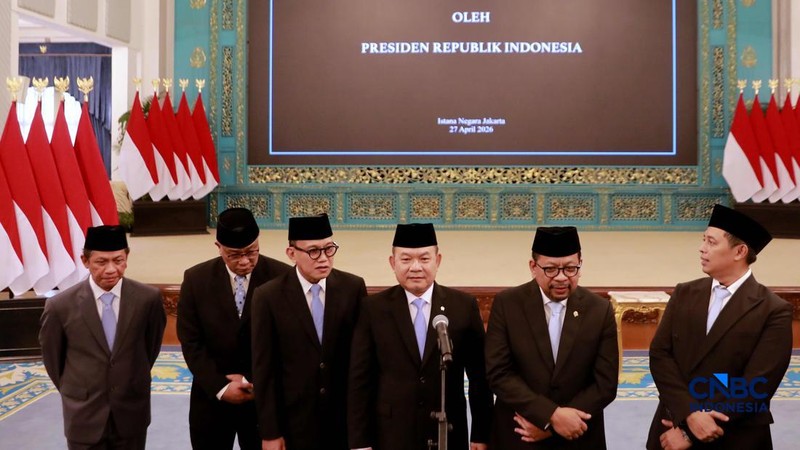 Pelantikan Pejabat Negara/Pemerintah oleh Presiden RI Prabowo Subianto. (CNBC Indonesia/Muhammad Sabki)
