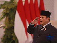 Presiden Prabowo Subianto saat pelantikan Pejabat Negara/Pemerintah di Istana Negara, Jakarta, Senin (27/4/2026). (CNBC Indonesia/Muhammad Sabki)