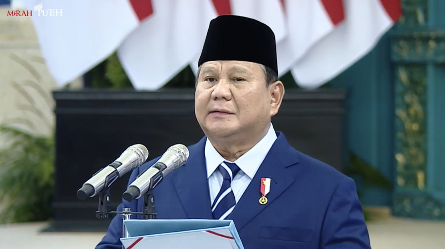 Presiden Prabowo Subianto saat pelantikan Pejabat Negara/Pemerintah di Istana Negara, Jakarta, Senin (27/4/2026). (Dok. Sekretariat Presiden)