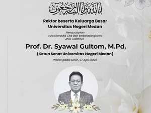 Mantan Rektor Unimed Syawal Gultom Meninggal Dunia