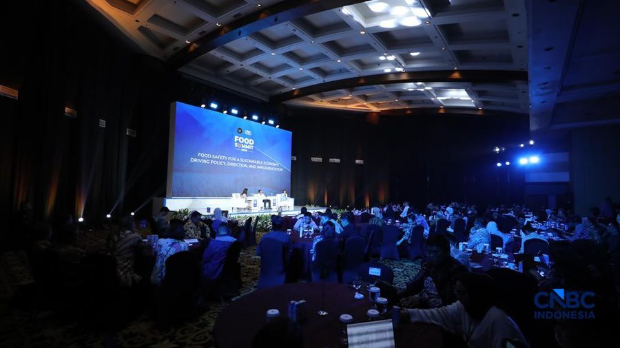 Suasana acara CNBC Indonesia Food Summit 2026, di Menara Bank Mega, Jakarta, Senin, 27/4. (CNBC Indonesia/Tri Susilo)