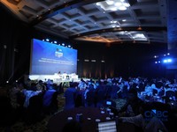 Suasana acara CNBC Indonesia Food Summit 2026, di Menara Bank Mega, Jakarta, Senin, 27/4. (CNBC Indonesia/Tri Susilo)