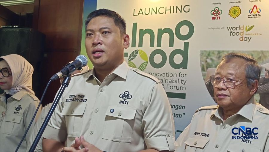 Wakil Menteri Pertanian (Wamentan) Sudaryono saat konferensi pers di Auditorium Kementan, Jakarta, Senin (27/4/2026). (CNBC Indonesia/Martyasari Rizki)