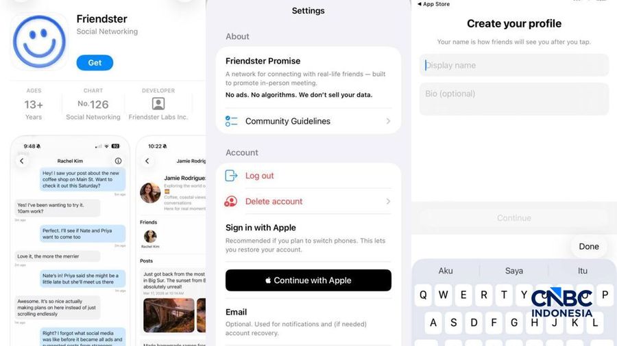 Aplikasi Friendster kini hadir di toko aplikasi App Store. (CNBC Indonesia/Intan Rakhmayanti Dewi)