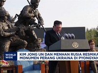 Kim Jong Un & Menhan Rusia Resmikan Monumen Perang Ukraina