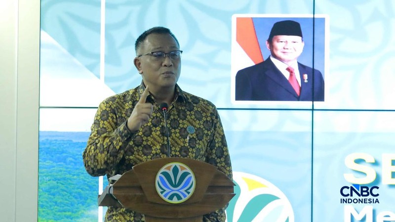 Menteri Lingkungan Hidup/Kepala Badan Pengendalian Lingkungan Hidup (BPLH) Jumhur Hidayat. (CNBC Indonesia/Muhammad Sabki)