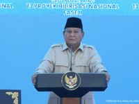 Presiden Prabowo Subianto menyampaikan sambutan dalam Groundbreaking 13 Proyek Hilirisasi Nasional Tahap II, Cilacap, Rabu (29/4/2026). (Tangkapan Layar Youtube/Sekretariat Presiden)