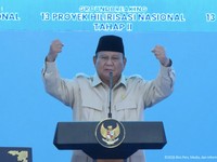 Presiden Prabowo Subianto menyampaikan sambutan dalam Groundbreaking 13 Proyek Hilirisasi Nasional Tahap II, Cilacap, Rabu (29/4/2026). (Tangkapan Layar Youtube/Sekretariat Presiden)