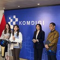 Menteri Komdigi, Meutya Hafid dalam konferensi pers, Kamis (30/4/2026).  (CNBC Indonesia/Novina)